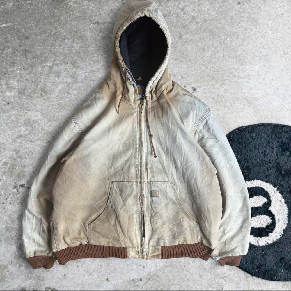 Vintage Carhartt Sandstone J130 Workwear Jacket, Distressed Tan, Size L